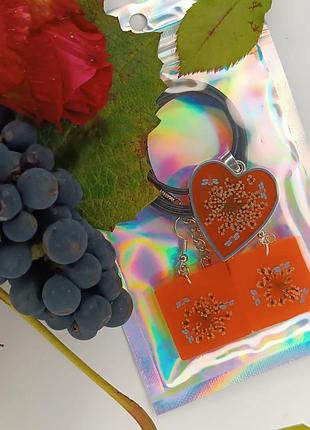 Комплект підвіска та сережки із цвітом буркуну