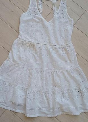 Платье хлопковое белое хлопок прошва next
