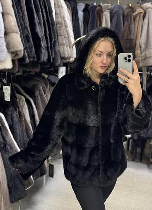 Шуба жіноча шуба норкова шуба чорний діамант шуба натуральна