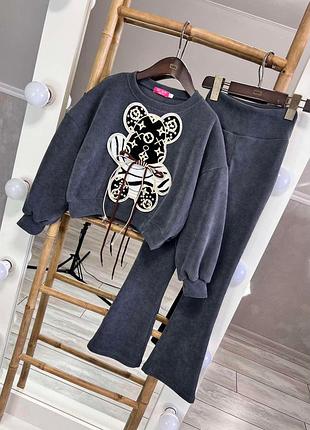 Стильный ангоровый костюм для девочки