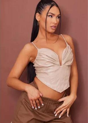 Корсетний топ з екошкіри від plt