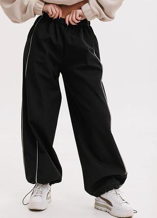 Теплые зимние водонепроницаемые брюки палаццо на флисе для девочек