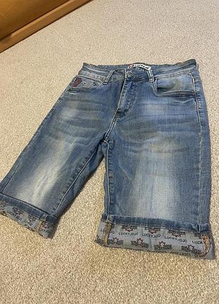 Джинсові подовжені шорти