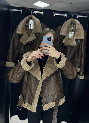 Женская дубленка стильная трендовая s, m, l
