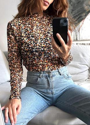 Стильный лонгслив в сетку fb sister р. l топ в сеточку, кофта, на длинный рукав, водолазка, прозрачный