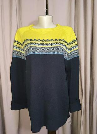 Шерстяной свитер с орнаментом унисекс