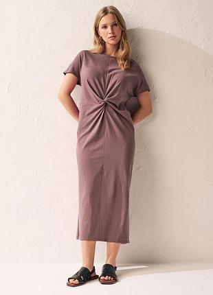 Платье футболка макси с драпировкой от next