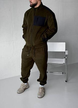 Зимовий чоловічий костюм move фліс полар хакі