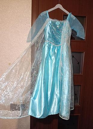 Платье, костюм, платье эльза 122-130 см рост 7-8 лет