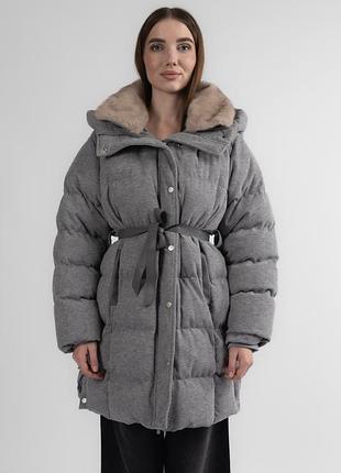 Длинная куртка лоро пьяно с мехом