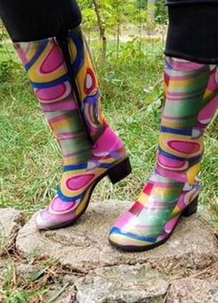 Сапоги силиконовые женские 36 - 41рр. геометрия
