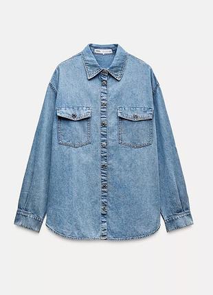 Джинсова жіноча сорочка zara