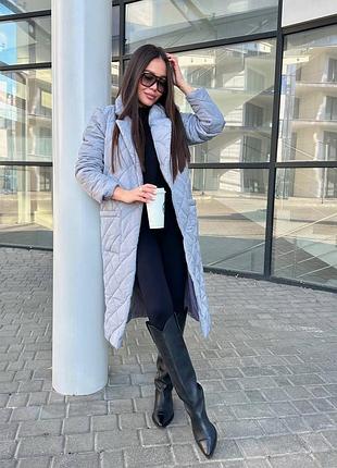 Пальто на запах женское (качественная матовая плащевка эммы, наполнитель синтепон 150)