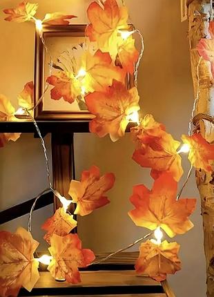 Гірлянда листочки осінні вогники