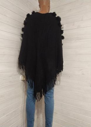 Тепла накидка пончо 100х100 3