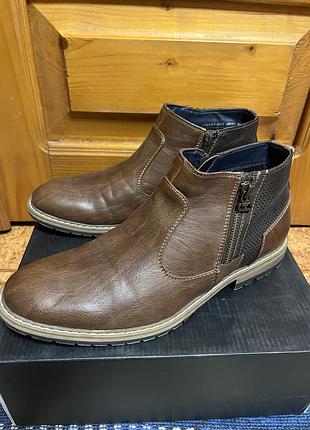 Чоловічі коричневі черевики з замочком з еко-шкіри 42 розмір