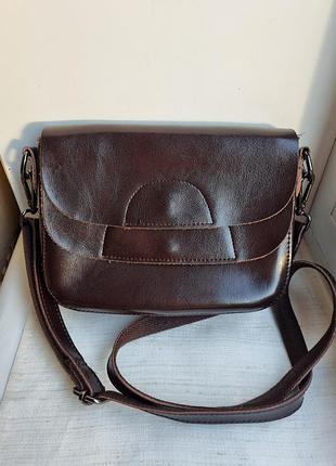 Женская сумка цвета марсала из натуральной кожи