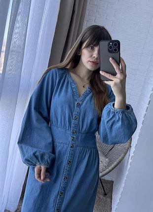 Джинсовое платье халат 3