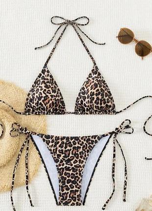 Купальник роздільний леопардовий