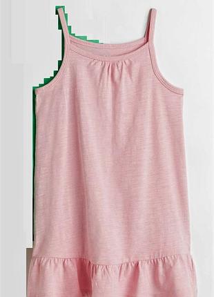 H&m сукня з м'якого бавовняного трикотажу для дівчинки рожева 122/128см(6-8р)