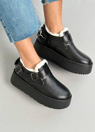 Черевики жіночі зимові чорні натуральна шкіра