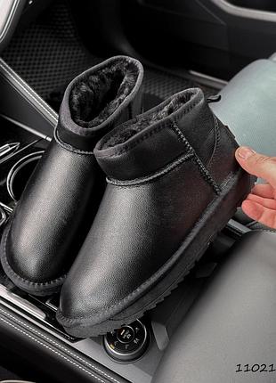 Угги мужские marcel черные, натуральная кожа