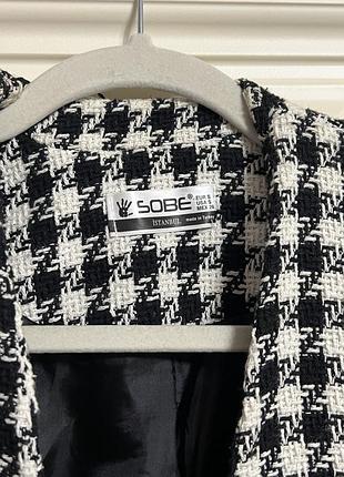 ✨ стильний жіночий піджак у чорно-білу “гусячу лапку” від sobe ✨  практично новий — був одягнений лише 2–3 рази.📏розмір: s/m або 38/40