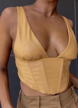 Топ з еко шкіри zara ⭐️