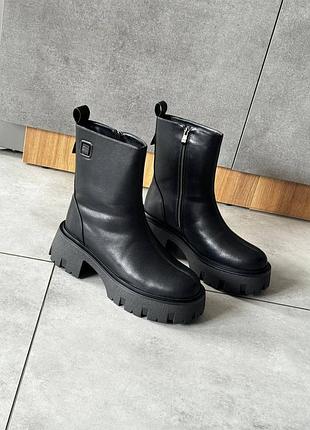 Ботинки женские теплые зимние черные 36 37 38 39 40 41