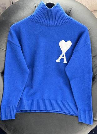 Синий свитер люкс
