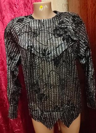 Винтаж, блузка блестящая,новая.