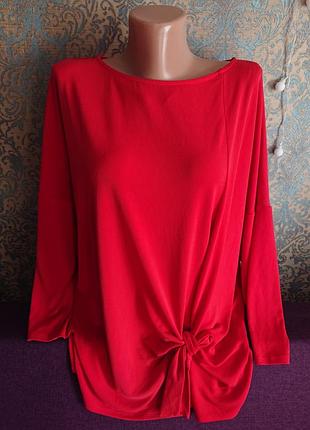 Красная блуза большой размер батал 54 /56 блузка кофта