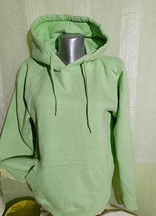 Теплая, оливковый женская толстовка худи свитшот