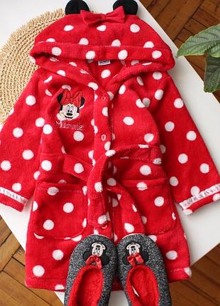 Яркий махровый халат с минные маус 2 года