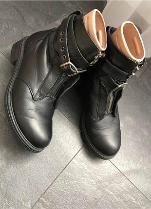 Кожаные ботинки зима
