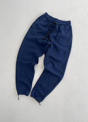 Мужские спортивные штаны на флисе с затяжками, теплые брюки зима осень на манжете джоггеры