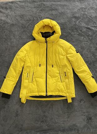 Жіноча жовта куртка-пуховик на тінсулейті , xs visdeer жіночий пуховик