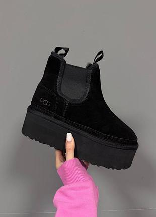 Уггі ugg chelsea mini platform black