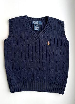 Детская стильная безрукавка polo ralph lauren оригинал, жилет 24 мес, кофта, 1,5-2 года для мальчика