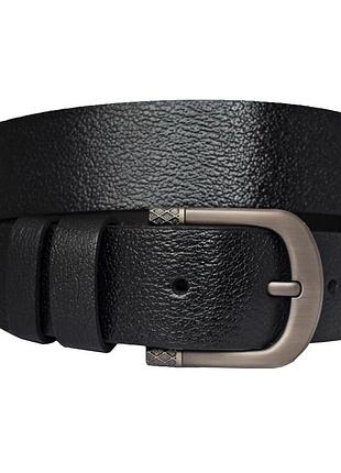 Ремень женский кожаный черный широкий с матовой пряжкой под джинсы
