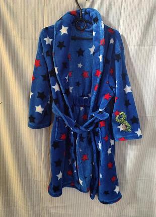 Теплый халат для мальчика st. bernard 7-8 лет