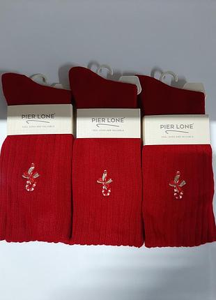 🌹фірмові новорічні шкарпетки від бренду pier lone💋