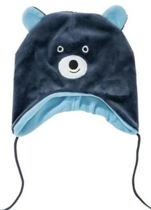 Демісезонна флісова шапка на хлопчика lupilu, р.74-80, 6-12 міс., ведмедик, 11013
