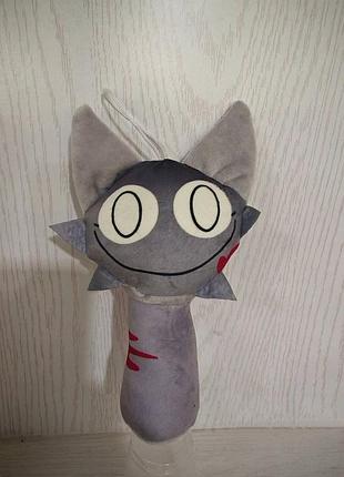 М'яка іграшка wenda horror венда спрунки sprunki incredibox сіра кішка 20 см