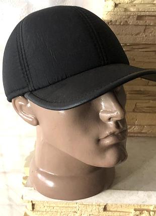 Зимняя бейсболка на флисе с ушами 56 см