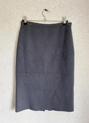 Сіра спідниця олівець кашемір вовна від люксового бренду