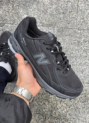 Водонепроницаемые кроссовки мужские черно-серые balance 740 gore-tex 'black&amp;grey' кожа и текстиль