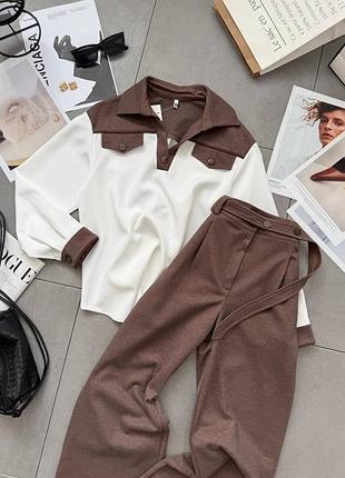 Костюм стильный кашемировый теплый