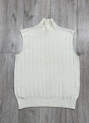 Шерстяна жилетка гольф светр armani collezioni ivory merino wool