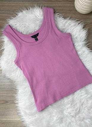 Рожевий топ майка в рубчик new look розмір xl
